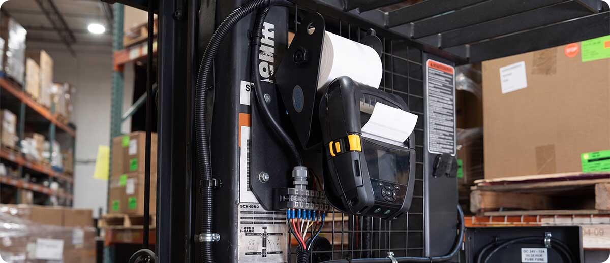 Stop Dismounting to Print: How to Mount a ZQ630 Plus on Your Forklift With External Media and Hardwired Power Stop Dismounting to Print: How to Mount a ZQ630 Plus on Your Forklift With External Media and Hardwired Power